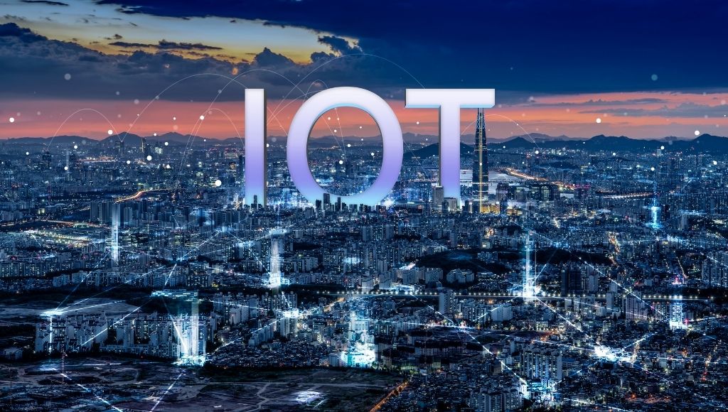 A scene of big iot letters