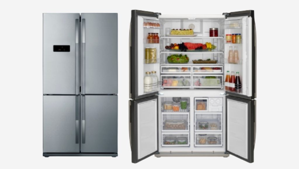 Two double door smart refrigerators of silver color