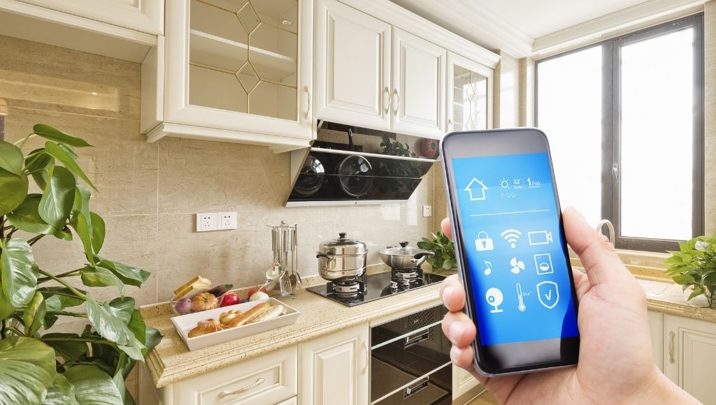 All kitchen appliances connected with a smartphones